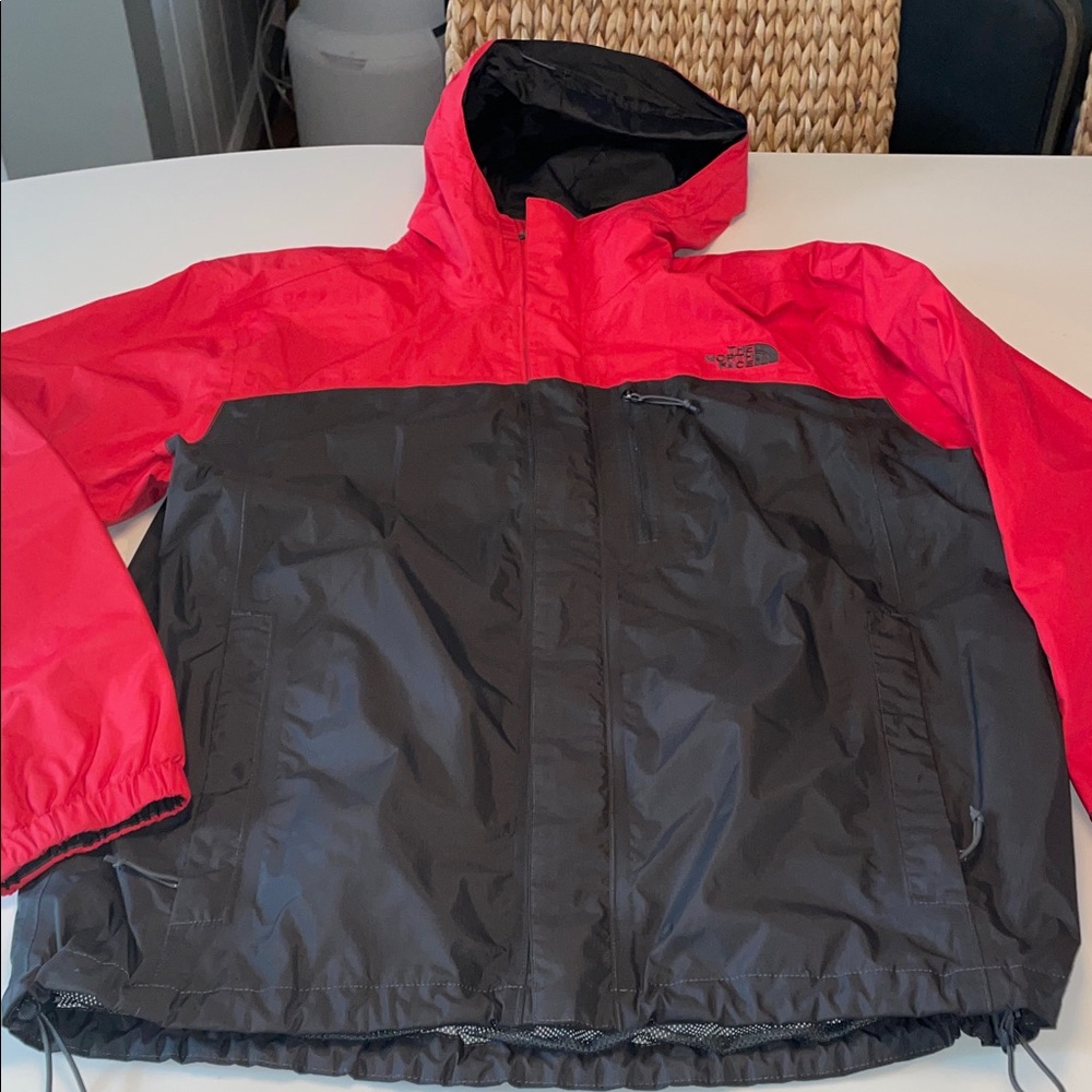 The North Face DryVent Hooded Jacket Mens L red and dark gray